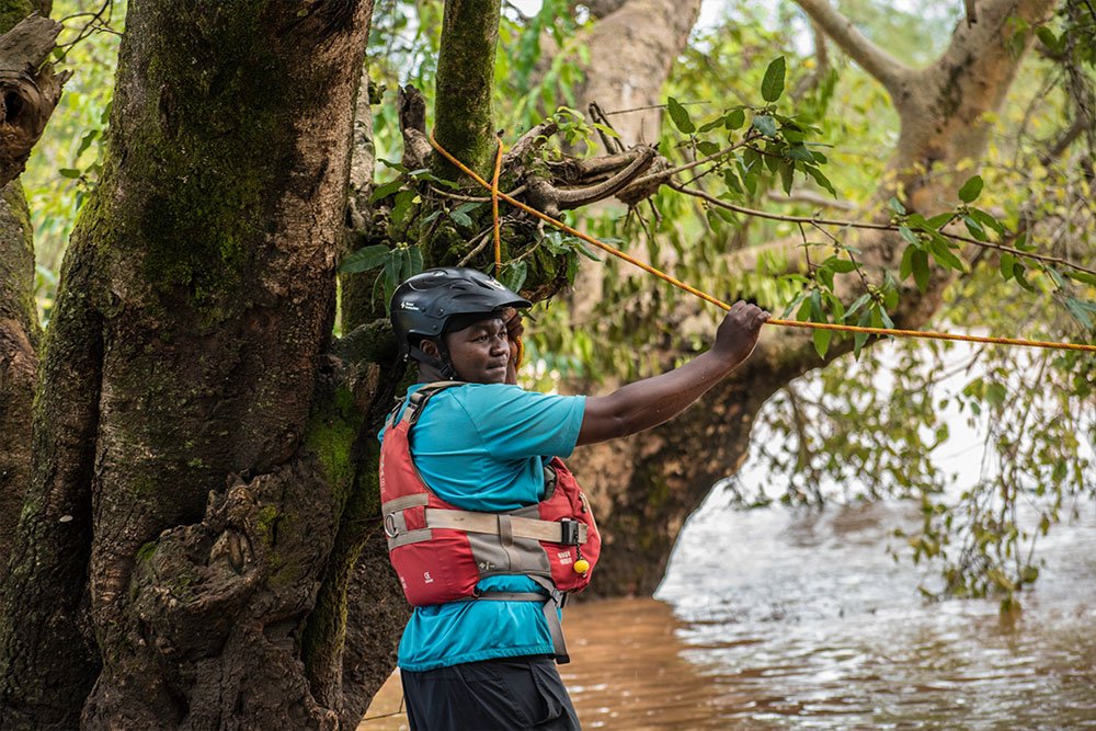 Preparing for a river rafting experience